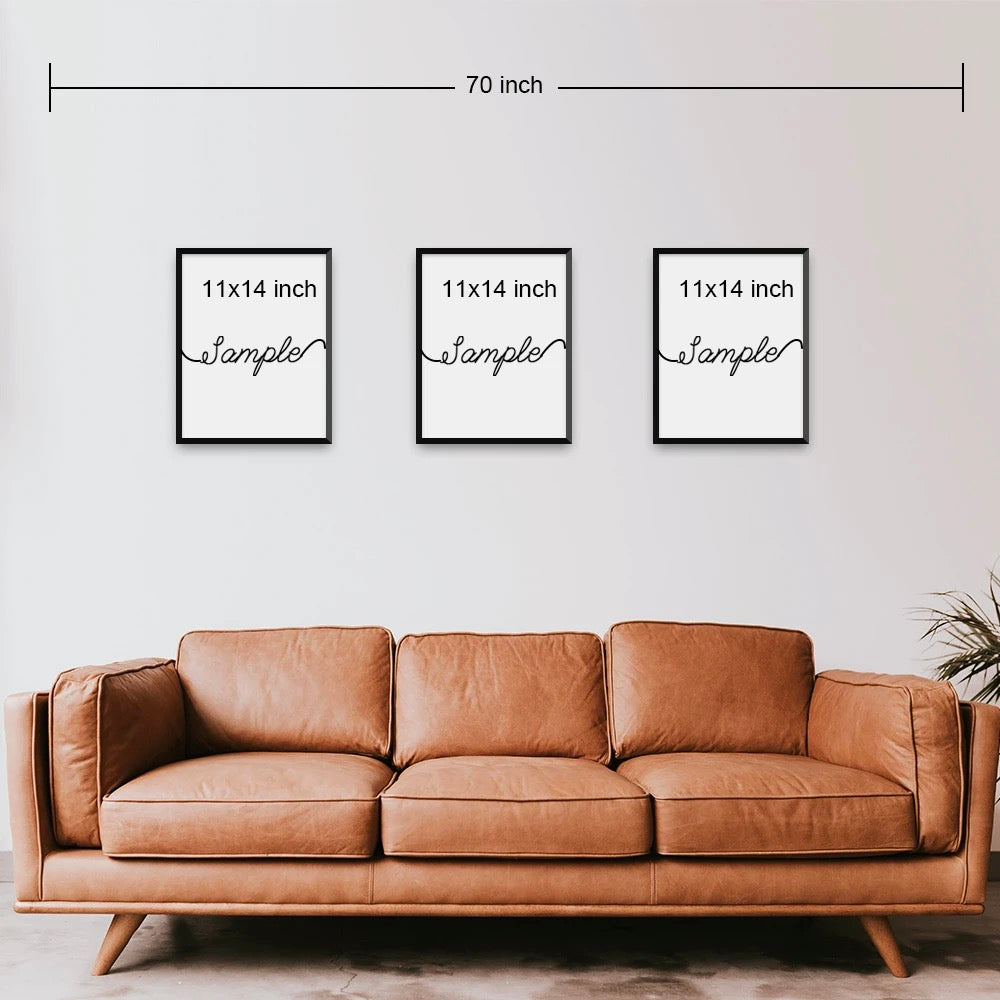 Set of 3 Canvas Prints | Deer Mother Kid | Living Room Decor (No. 10)