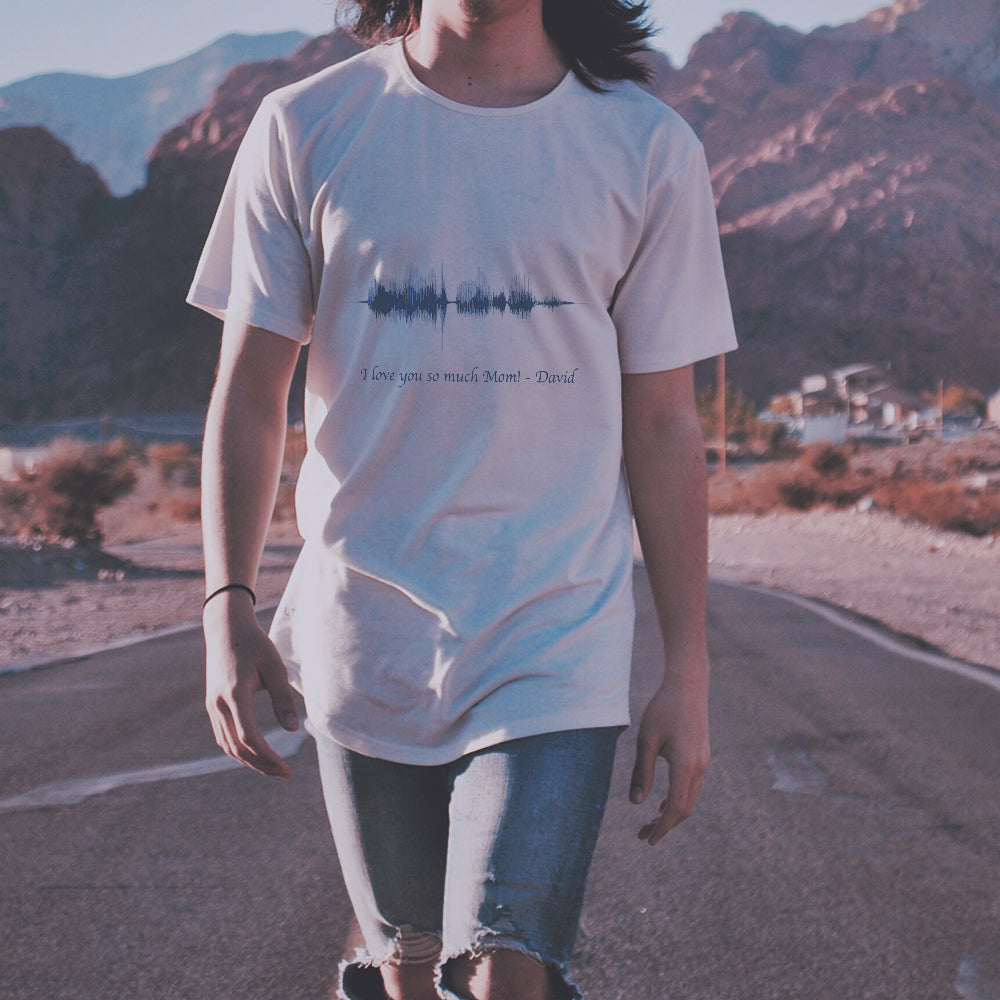 Turn your own voice and text into a visual artwork on T-shirt (No. 30)