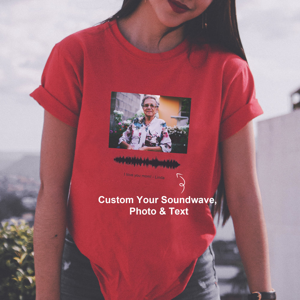 Turn your own voice, photo and text into  a visual artwork on T-shirt. Mother's Day Special (No. 32)