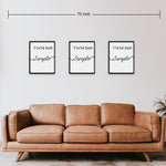 Set of 3 Canvas Prints | Live Laugh Love | Living Room Decor (No.2)