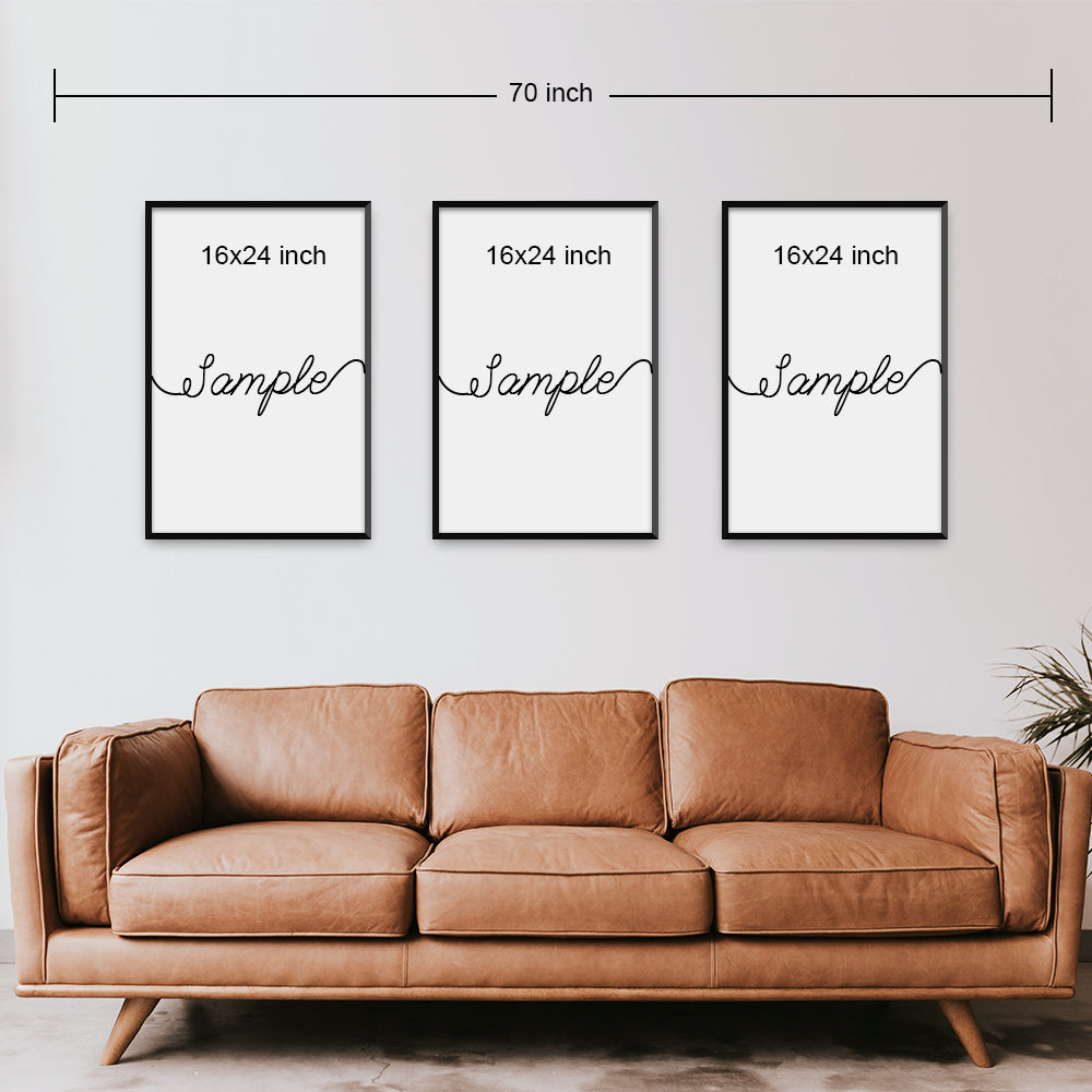 Set of 3 Canvas Prints | Live Laugh Love | Living Room Decor (No.2)