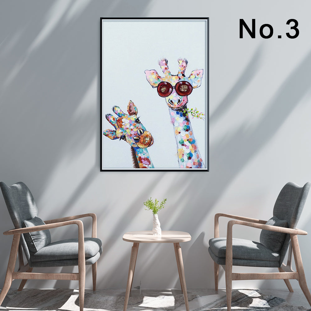 Single Canvas Print Giraffe Family | Living Room Decor (No. 15)