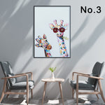 Single Canvas Print Giraffe Family | Living Room Decor (No. 15)