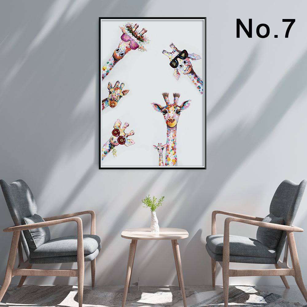 Single Canvas Print Giraffe Family | Living Room Decor (No. 15)