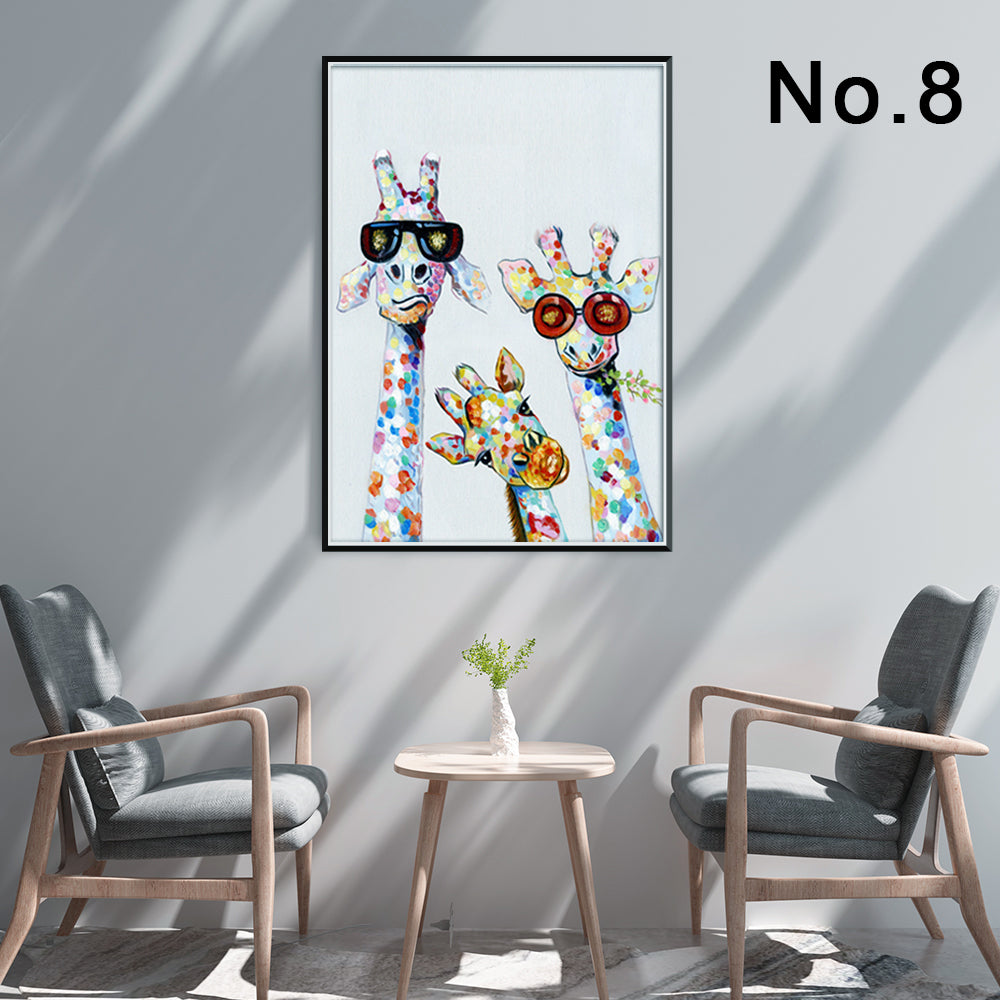 Single Canvas Print Giraffe Family | Living Room Decor (No. 15)
