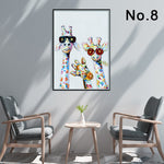 Single Canvas Print Giraffe Family | Living Room Decor (No. 15)
