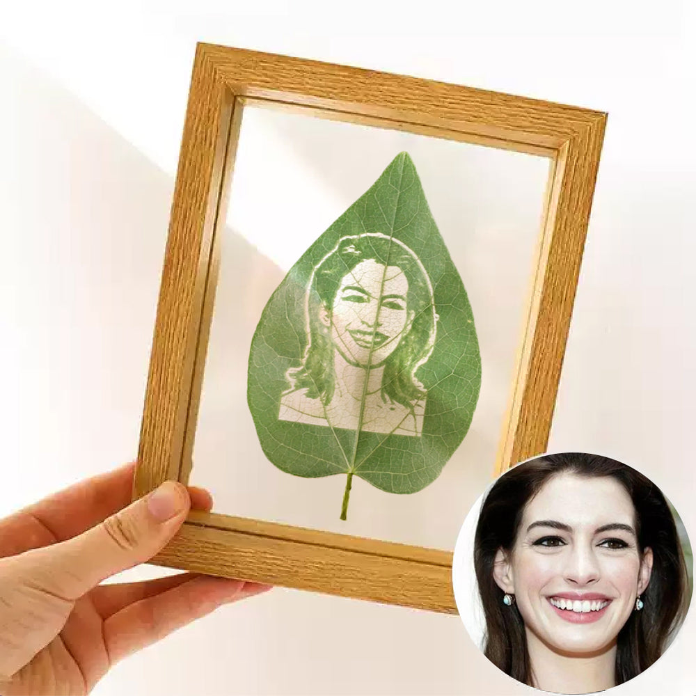 Carved Leaves Portrait Photo Frame