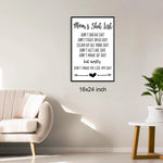 Single Canvas Print | mom's shit list | Living Room Decor (No. 8)